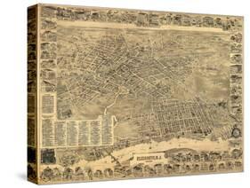 Elizabeth, New Jersey - Panoramic Map-Lantern Press-Stretched Canvas
