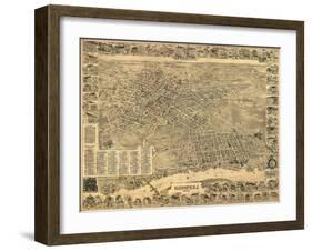 Elizabeth, New Jersey - Panoramic Map-Lantern Press-Framed Art Print
