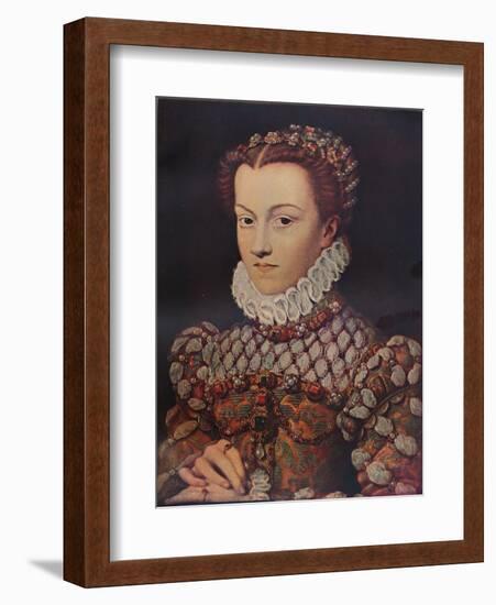 Elizabeth of Austria, (1554-1592), wife of King Charles IX (1550-1574), c1571, (1911)-Francois Clouet-Framed Giclee Print