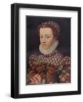 Elizabeth of Austria, (1554-1592), wife of King Charles IX (1550-1574), c1571, (1911)-Francois Clouet-Framed Giclee Print