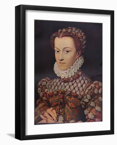 Elizabeth of Austria, (1554-1592), wife of King Charles IX (1550-1574), c1571, (1911)-Francois Clouet-Framed Giclee Print