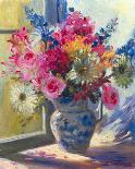 Delphiniums on a Window Sill-Elizabeth Parsons-Giclee Print