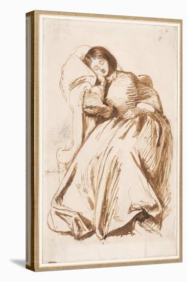 Elizabeth Siddal in a Chair-Dante Gabriel Charles Rossetti-Stretched Canvas