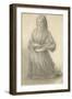 Elizabeth Siddal Playing a Stringed Instrument, C.1852 (Graphite on Off-White Paper)-Dante Gabriel Charles Rossetti-Framed Giclee Print