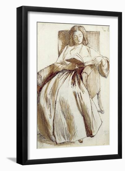 Elizabeth Siddal Reading a Book-Dante Gabriel Rossetti-Framed Giclee Print