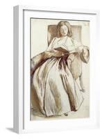Elizabeth Siddal Reading a Book-Dante Gabriel Rossetti-Framed Giclee Print