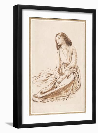 Elizabeth Siddal, Seated on the Ground-Dante Gabriel Charles Rossetti-Framed Giclee Print