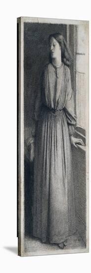 Elizabeth Siddal Standing at a Window-Dante Gabriel Charles Rossetti-Stretched Canvas