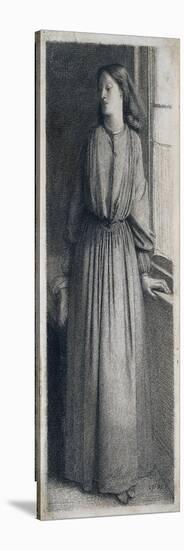 Elizabeth Siddal Standing at a Window-Dante Gabriel Charles Rossetti-Stretched Canvas