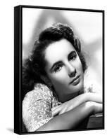 ELIZABETH TAYLOR 1944 (b/w photo)-null-Framed Stretched Canvas
