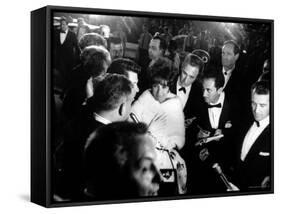 Elizabeth Taylor, After Winning an Oscar, in Crowd with Husband, Eddie Fisher-Grey Villet-Framed Stretched Canvas