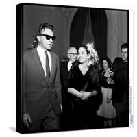 Elizabeth Taylor and Her Husband Richard Burton at a Party-Therese Begoin-Stretched Canvas