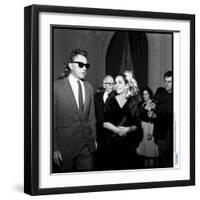 Elizabeth Taylor and Her Husband Richard Burton at a Party-Therese Begoin-Framed Premium Photographic Print