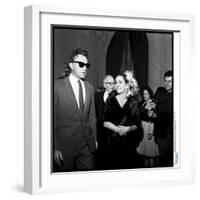 Elizabeth Taylor and Her Husband Richard Burton at a Party-Therese Begoin-Framed Photographic Print