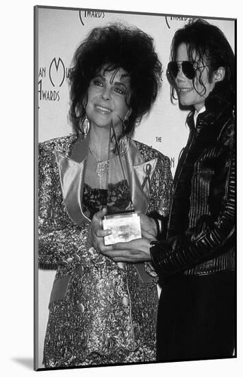 Elizabeth Taylor and Michael Jackson-null-Mounted Art Print