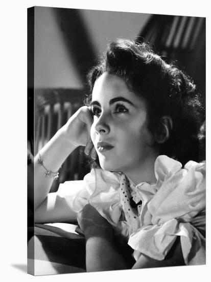 ELIZABETH TAYLOR (b/w photo)-null-Stretched Canvas