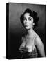 Elizabeth Taylor (b/w photo)-null-Stretched Canvas