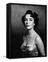 Elizabeth Taylor (b/w photo)-null-Framed Stretched Canvas