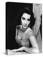 Elizabeth Taylor (b/w photo)-null-Stretched Canvas