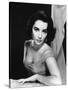 Elizabeth Taylor (b/w photo)-null-Stretched Canvas