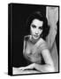 Elizabeth Taylor (b/w photo)-null-Framed Stretched Canvas