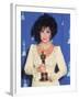 Elizabeth Taylor Holding Her Oscar in Press Room at Academy Awards-null-Framed Premium Photographic Print