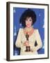 Elizabeth Taylor Holding Her Oscar in Press Room at Academy Awards-null-Framed Premium Photographic Print