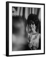 Elizabeth Taylor Winning an Oscar-Grey Villet-Framed Premium Photographic Print