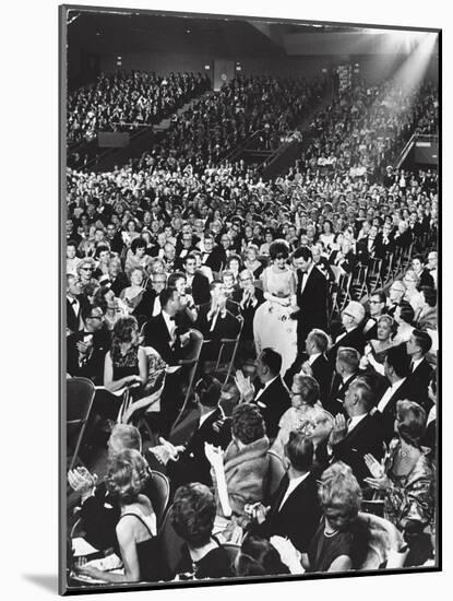 Elizabeth Taylor with Husband Eddie Fisher Accept Her Oscar Award During Academy Awards Ceremony-Ralph Crane-Mounted Photographic Print