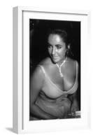 Elizabeth Taylor with Necklace-null-Framed Art Print