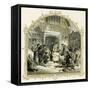 Elizabethan Christmas scene-Myles Birket Foster-Framed Stretched Canvas