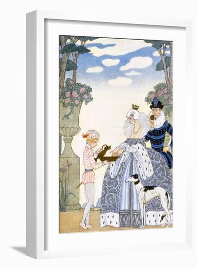 Elizabethan England, from 'The Art of Perfume', Pub. 1912 (Pochoir Print)-Georges Barbier-Framed Giclee Print