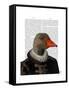 Elizabethan Goose in a Ruff-Fab Funky-Framed Stretched Canvas