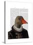 Elizabethan Goose in a Ruff-Fab Funky-Stretched Canvas