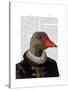 Elizabethan Goose in a Ruff-Fab Funky-Stretched Canvas