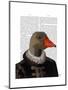 Elizabethan Goose in a Ruff-Fab Funky-Mounted Art Print