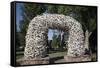 Elk Antler Arch, Town Square, Jackson Hole, Wyoming, United States of America, North America-Richard Maschmeyer-Framed Stretched Canvas