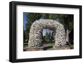 Elk Antler Arch, Town Square, Jackson Hole, Wyoming, United States of America, North America-Richard Maschmeyer-Framed Photographic Print