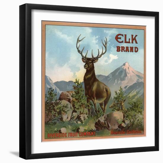 Elk Brand - Riverside, California - Citrus Crate Label-Lantern Press-Framed Art Print