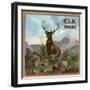 Elk Brand - Riverside, California - Citrus Crate Label-Lantern Press-Framed Art Print