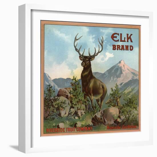 Elk Brand - Riverside, California - Citrus Crate Label-Lantern Press-Framed Art Print