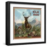 Elk Brand - Riverside, California - Citrus Crate Label-Lantern Press-Framed Art Print