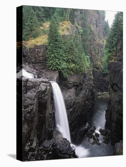 Elk Falls Park, Vancouver Island, Elk Falls Drops into a Deep Gorge-Christopher Talbot Frank-Stretched Canvas