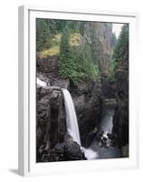 Elk Falls Park, Vancouver Island, Elk Falls Drops into a Deep Gorge-Christopher Talbot Frank-Framed Premium Photographic Print