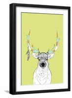 Elk & Feathers-Annie Bailey Art-Framed Art Print