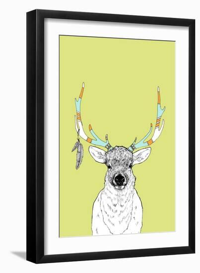 Elk & Feathers-Annie Bailey Art-Framed Art Print