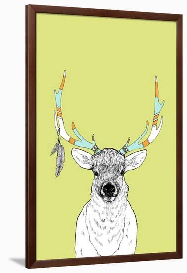 Elk & Feathers-Annie Bailey Art-Framed Art Print