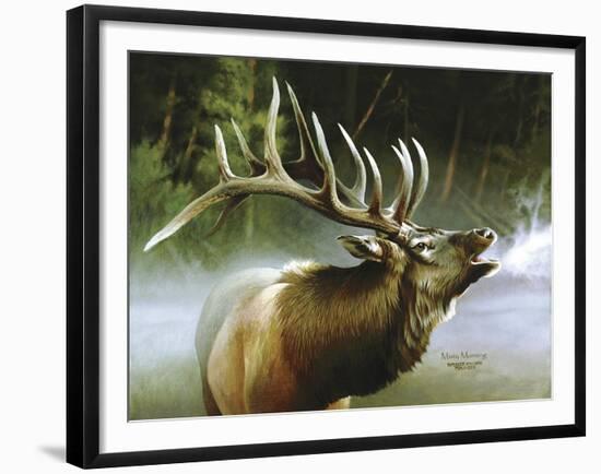 Elk in Mist-Spencer Williams-Framed Giclee Print