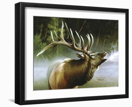 Elk in Mist-Spencer Williams-Framed Giclee Print