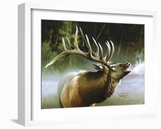 Elk in Mist-Spencer Williams-Framed Giclee Print